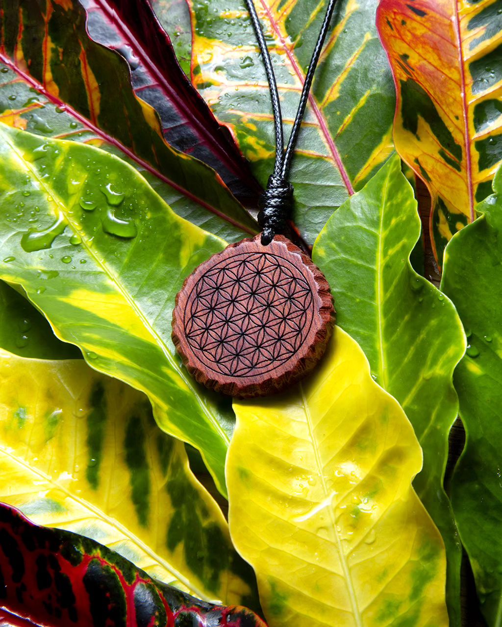 Sacred Geometry Pendant Hand-Carved
