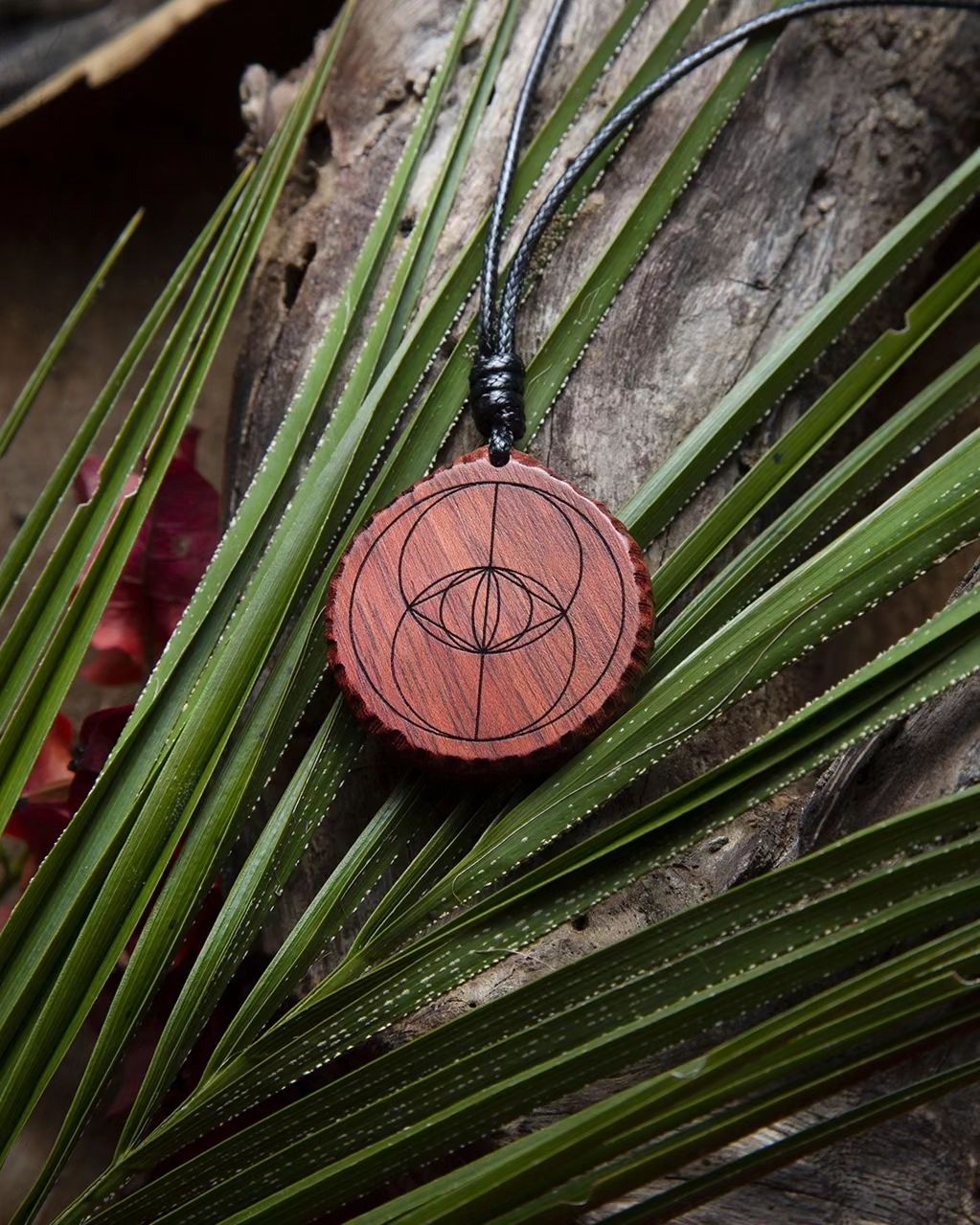 Sacred Geometry Pendant Hand-Carved